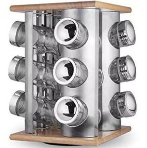 Linko Houseware Revolving 12 Glass Spice Rack New!
